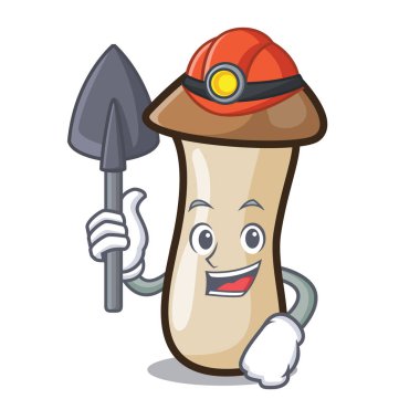 Menü kavak erynggi mantar maskot karikatür ile