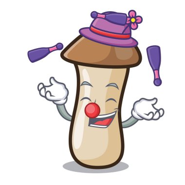 Kavak erynggi mantar maskot karikatür hokkabazlık