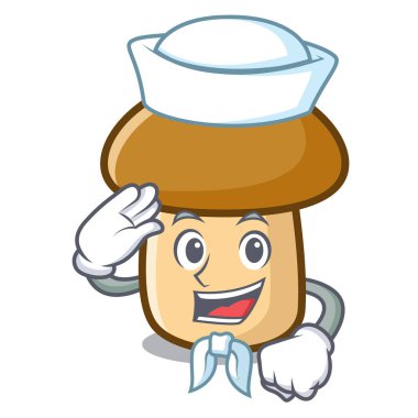 Denizci porcini mantar karakter karikatür