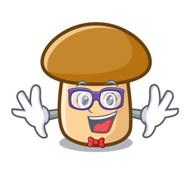 Geek porcini mantar karakter karikatür