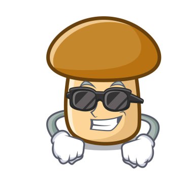 Süper cool porcini mantar karakter karikatür