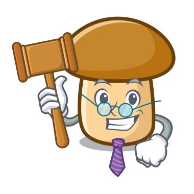 Yargıç porcini mantar maskot çizgi film