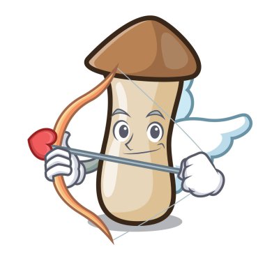 Aşk tanrısı kavak erynggi mantar karakter karikatür vektör çizim