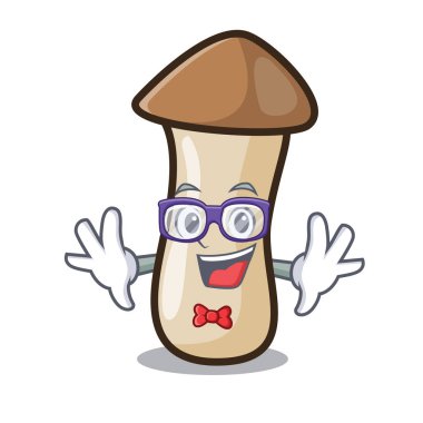 Geek kavak erynggi mantar karakter karikatür vektör çizim