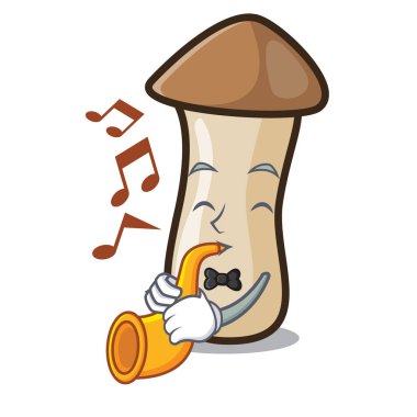 Kalp kavak erynggi mantar maskot karikatür vektör çizim ile