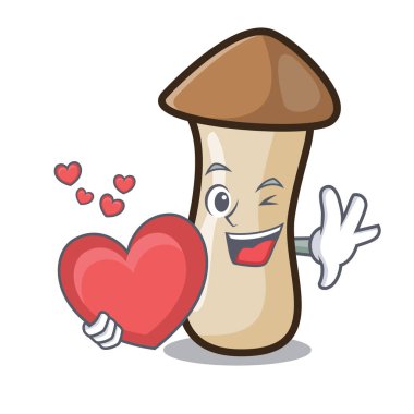 kavak erynggi mantar maskot karikatür vektör çizim