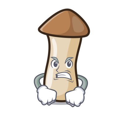 Sürpriz kavak erynggi mantar maskot karikatür vektör çizim