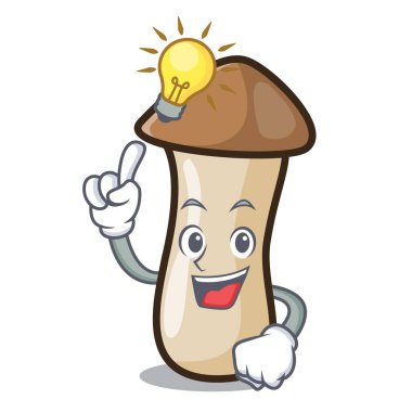 Bekleyen kavak erynggi mantar maskot karikatür vektör çizim