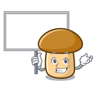 Yönetim Kurulu porcini mantar karakter karikatür vektör çizim getirmek