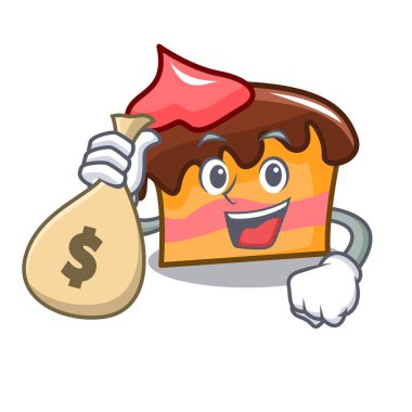 Para çantası sünger kek karakter karikatür vektör çizim ile