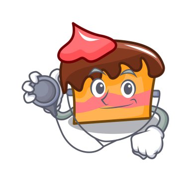 Doktor sünger kek karakter karikatür vektör çizim