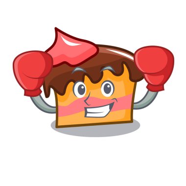 Sünger kek karakter karikatür vektör çizim boks