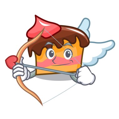 Aşk tanrısı sünger kek karakter karikatür vektör çizim