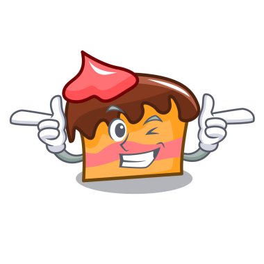 Wink sünger kek karakter karikatür vektör çizim