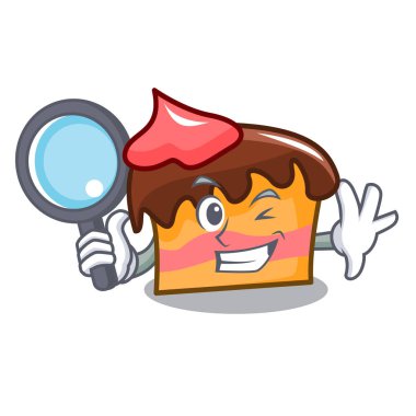 Dedektif sünger kek karakter karikatür vektör çizim