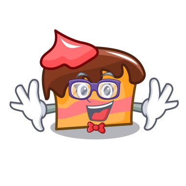 Geek sünger kek karakter karikatür vektör çizim