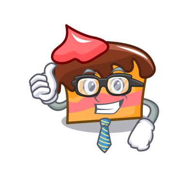 İşadamı sünger kek karakter karikatür vektör çizim