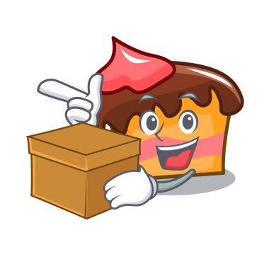 Kutusu sünger kek karakter karikatür vektör çizim ile