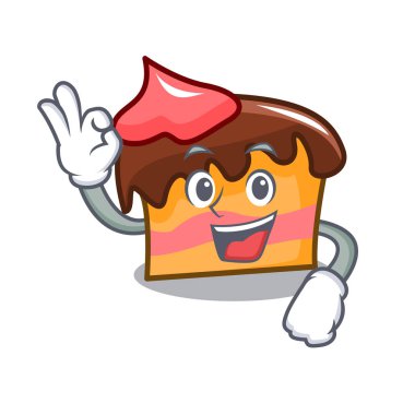 Sünger kek karakter karikatür vektör çizim Tamam