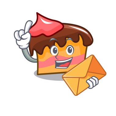 Zarf sünger kek karakter karikatür vektör çizim ile