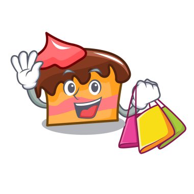 Alışveriş sünger kek karakter karikatür vektör çizim