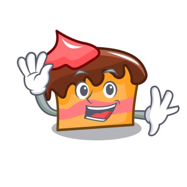 Sünger kek karakter karikatür vektör çizim sallayarak