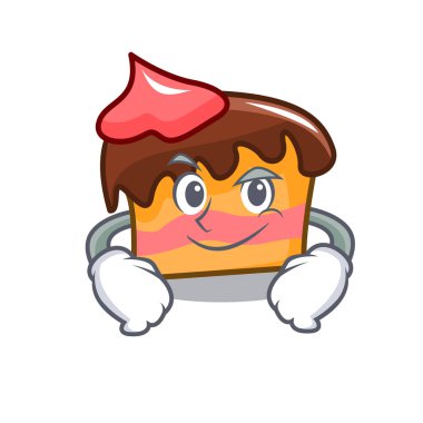 Smirking sünger kek karakter karikatür vektör çizim