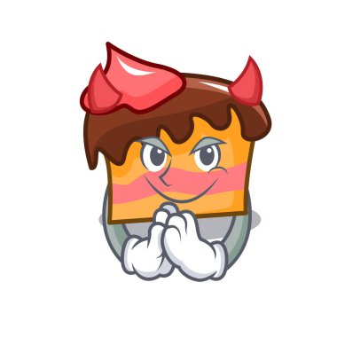 Şeytan sünger kek maskot karikatür vektör çizim