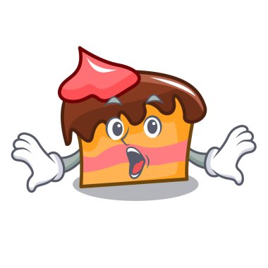 Sürpriz sünger kek maskot karikatür vektör çizim