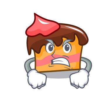 Kızgın sünger kek maskot karikatür vektör çizim