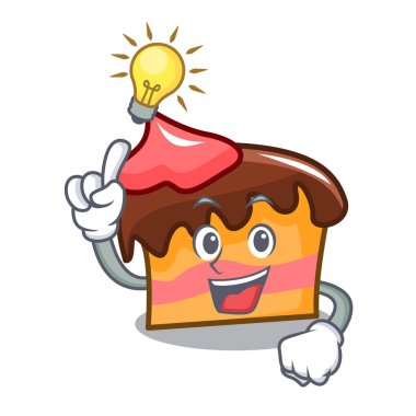 Bir fikir sünger kek maskot karikatür vektör çizim var