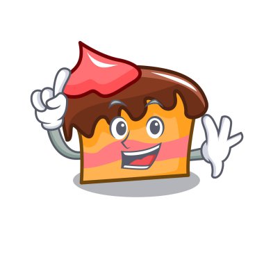 Parmak sünger kek maskot karikatür vektör çizim