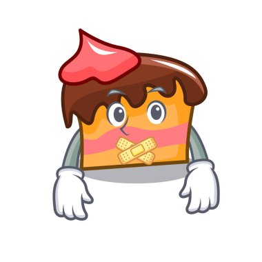 Sessiz sünger kek maskot karikatür vektör çizim