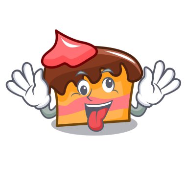 Deli sünger kek maskot karikatür vektör çizim