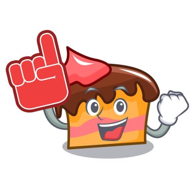 Köpük parmak sünger kek maskot karikatür vektör çizim