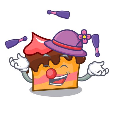 Hokkabazlık sünger kek maskot karikatür vektör çizim