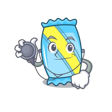 Doktor şeker karakter karikatür tarzı vektör çizim