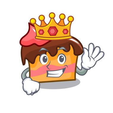Kral sünger kek maskot karikatür vektör çizim