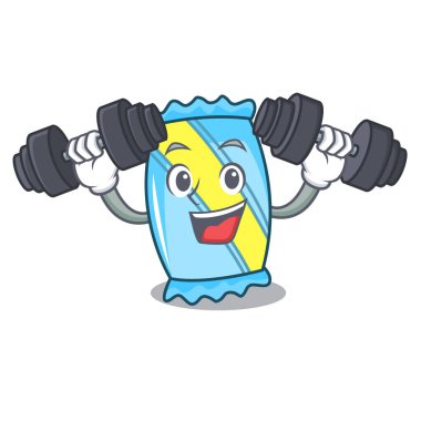 Fitness şeker karakter karikatür tarzı vektör çizim