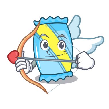 Aşk tanrısı şeker karakter karikatür tarzı vektör çizim