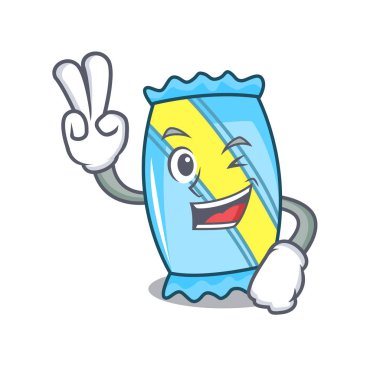 İki şeker karakter karikatür tarzı vektör çizim parmak