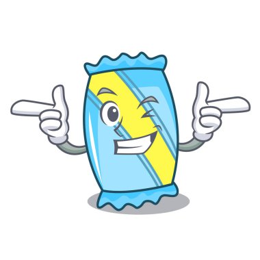 Wink şeker karakter karikatür tarzı vektör çizim