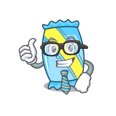 İşadamı şeker karakter karikatür tarzı vektör çizim