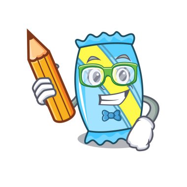 Öğrenci şeker karakter karikatür tarzı vektör çizim