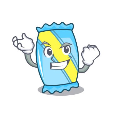 Başarılı şeker karakter karikatür tarzı vektör çizim