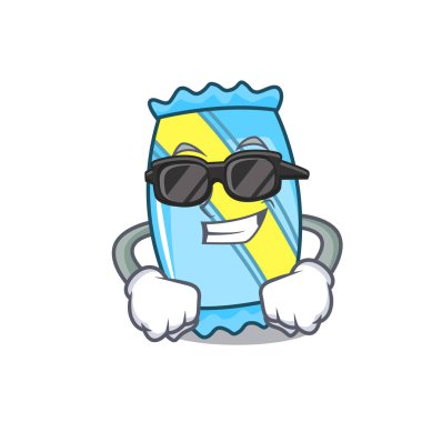 Süper cool şeker karakter karikatür tarzı vektör çizim