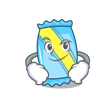 Smirking şeker karakter karikatür tarzı vektör çizim