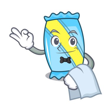 Garson şeker maskot karikatür tarzı vektör çizim