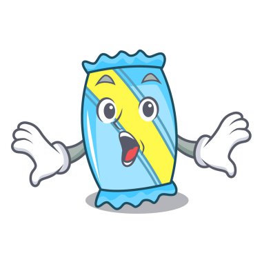 Sürpriz şeker maskot karikatür tarzı vektör çizim