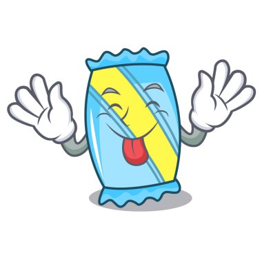 Şeker maskot karikatür tarzı vektör çizim dil